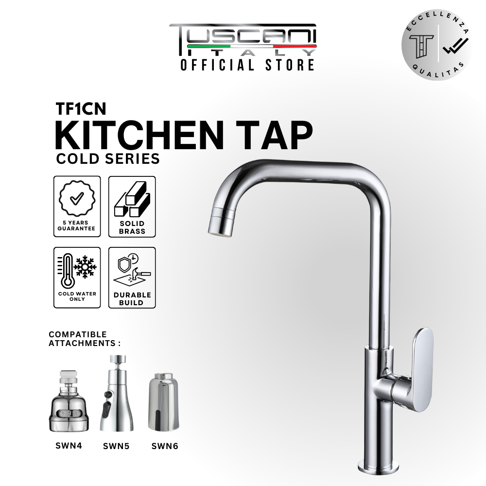 Tuscani TF1CN - Fabiana Series Kitchen Cold Tap - Cold Taps