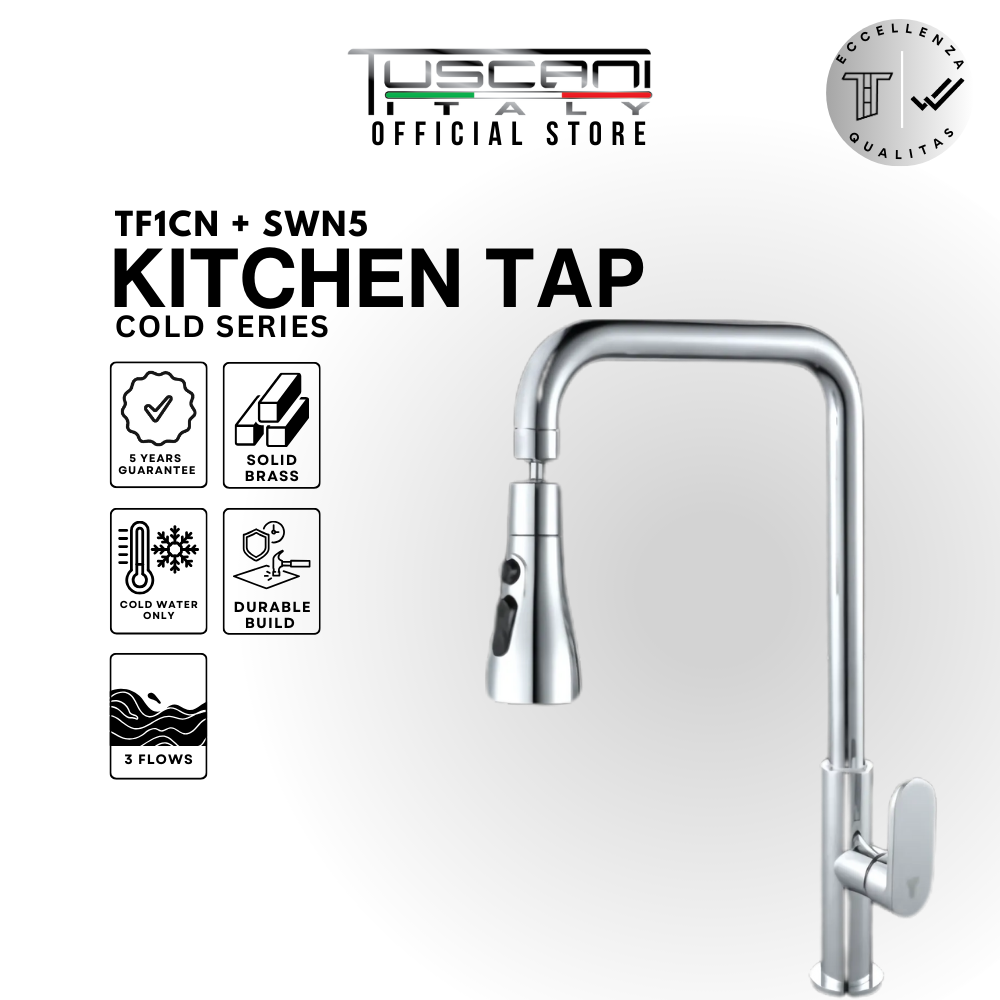 Tuscani TF1CN - Fabiana Series Kitchen Cold Tap - Cold Taps