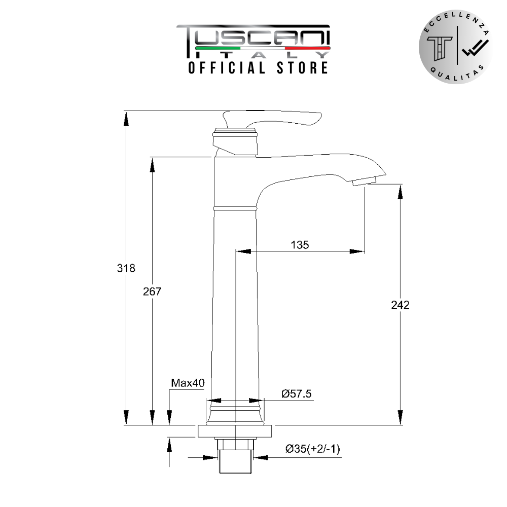 TG102H - Gold Series High Basin Mixer