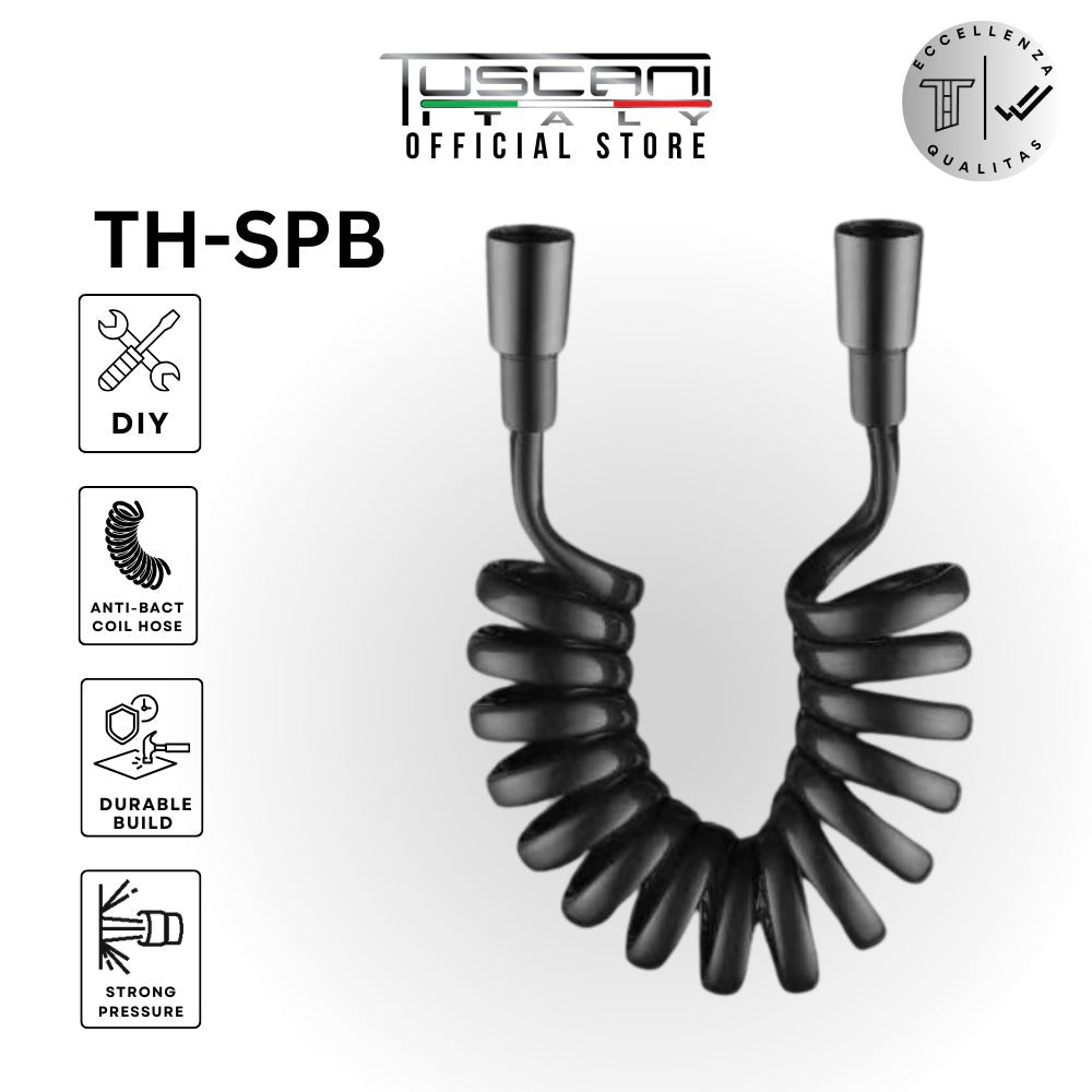 Tuscani Spiral Spring Hose premium bidet spray hose with spiral design for hygienic bathroom use
