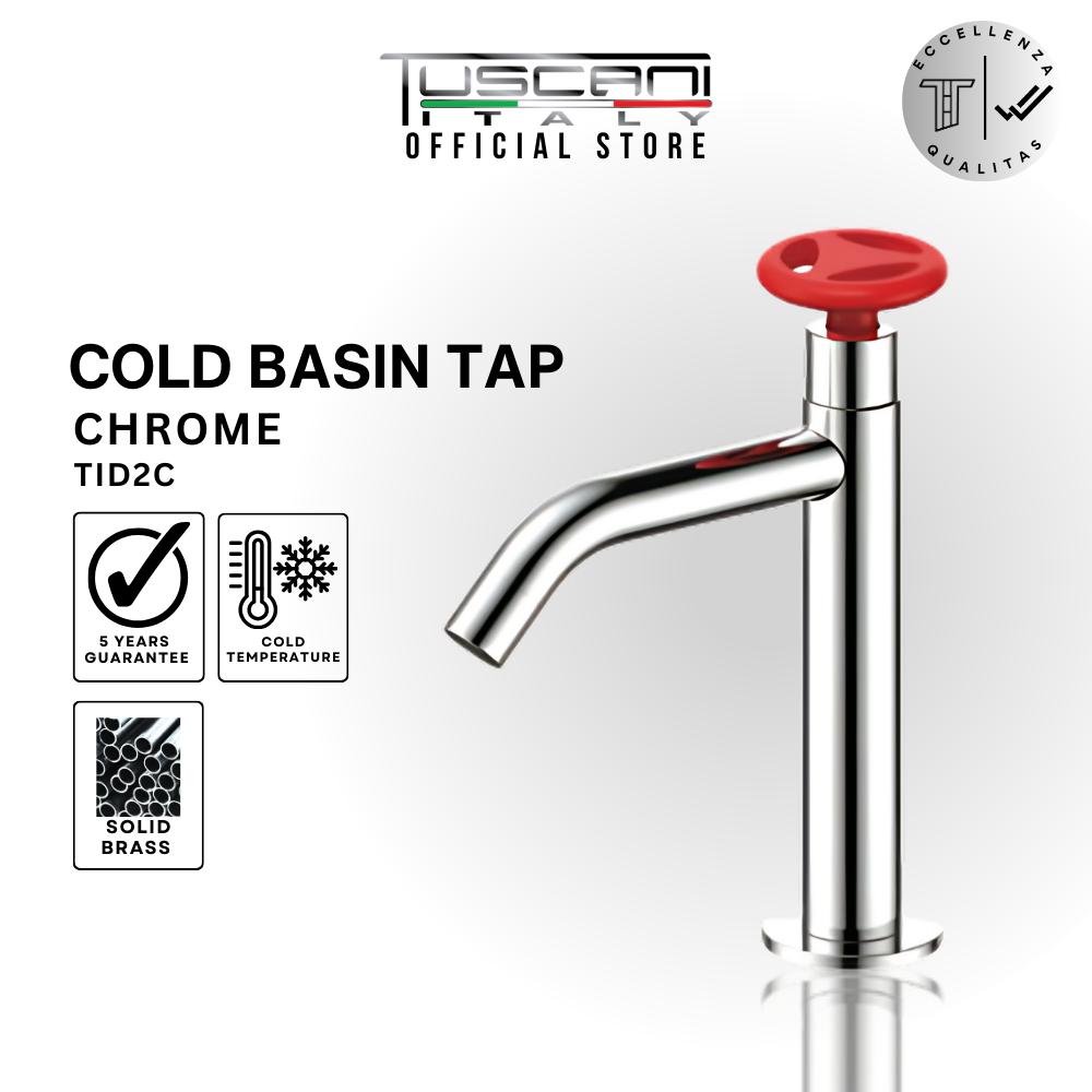 TIM2 Black / Chrome Basin Cold Tap