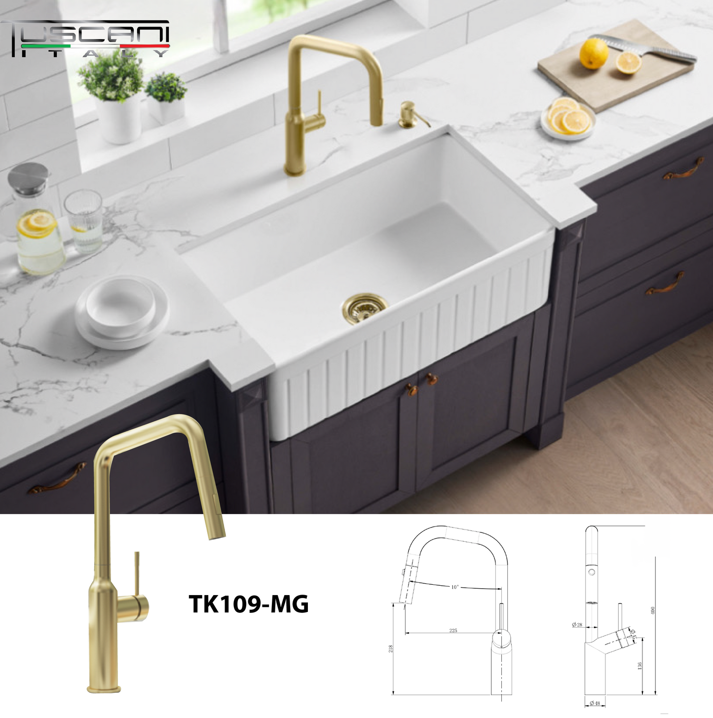 TK109PO - Kitania Series Pull Out Kitchen Mixer
