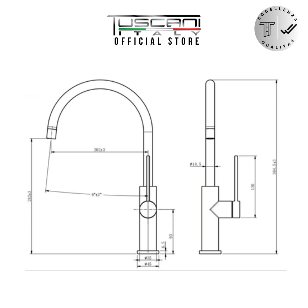 Tuscani TK118 Kitchen Mixer