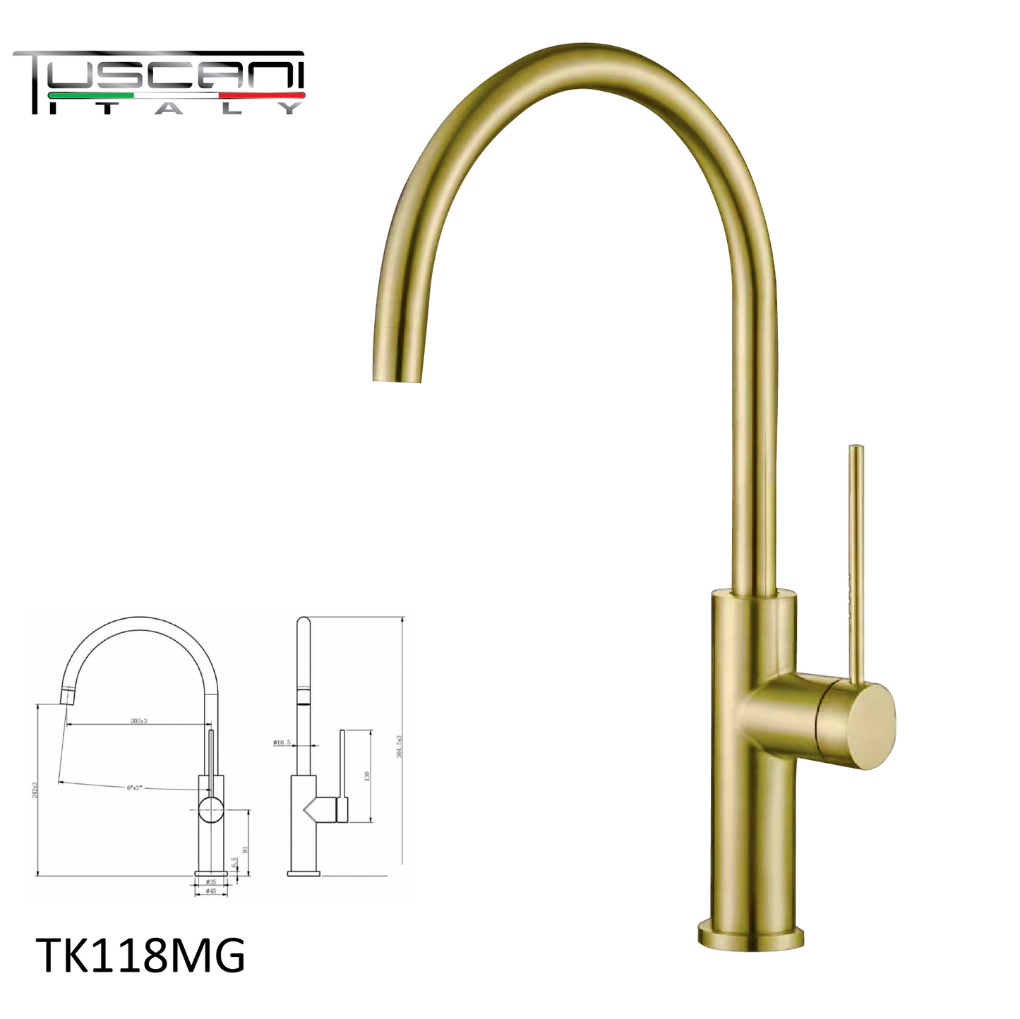 Tuscani TK118 Kitchen Mixer