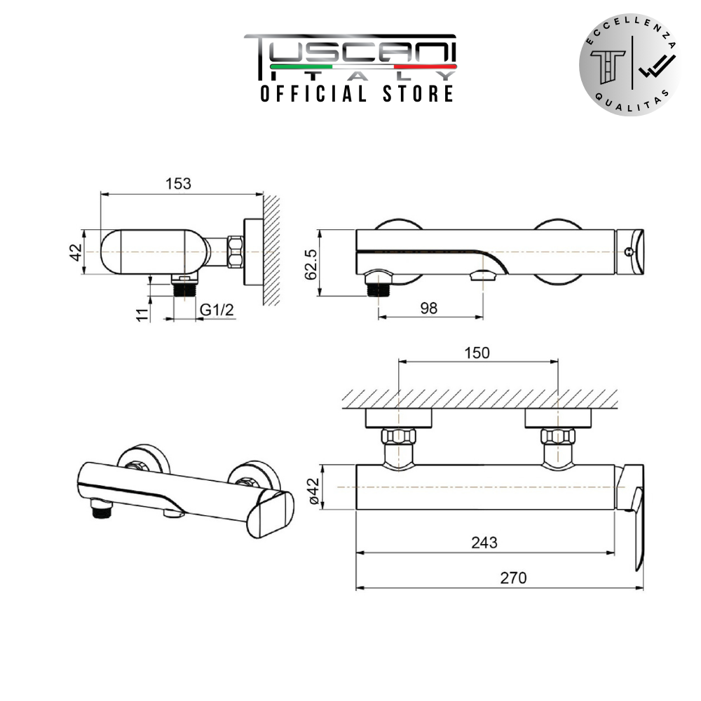 TL103 - Lavanzi Series - Bath & Shower Mixer
