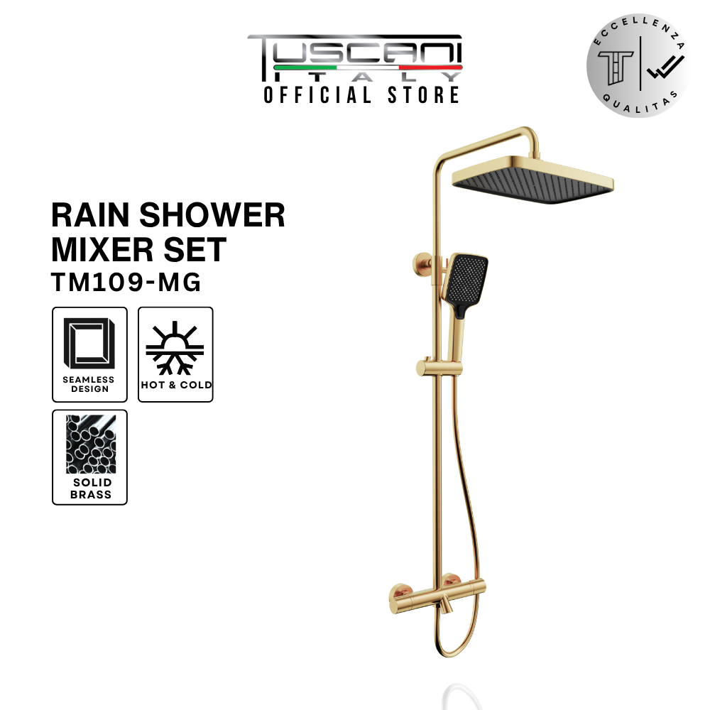 TUSCANI Rain Shower Mixer Set TM109 – CH / GM / MG