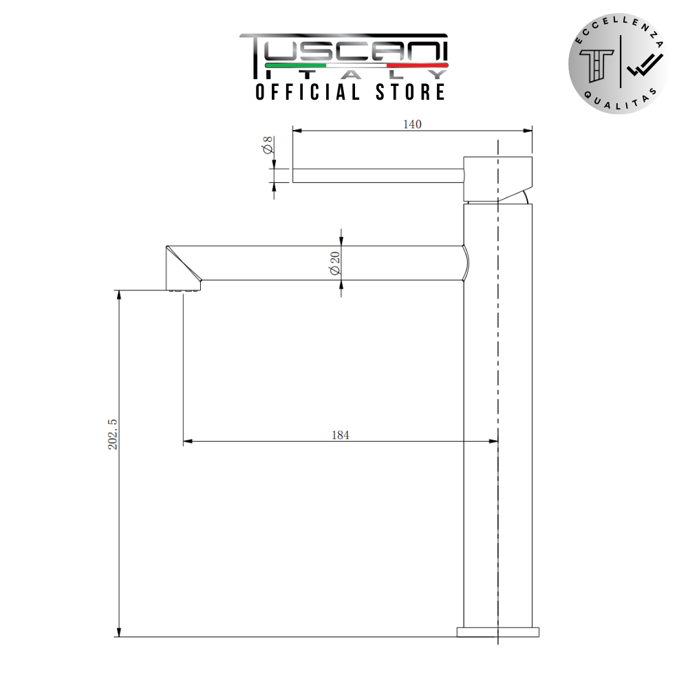 TP102H - Pulizia Series High Basin Mixer