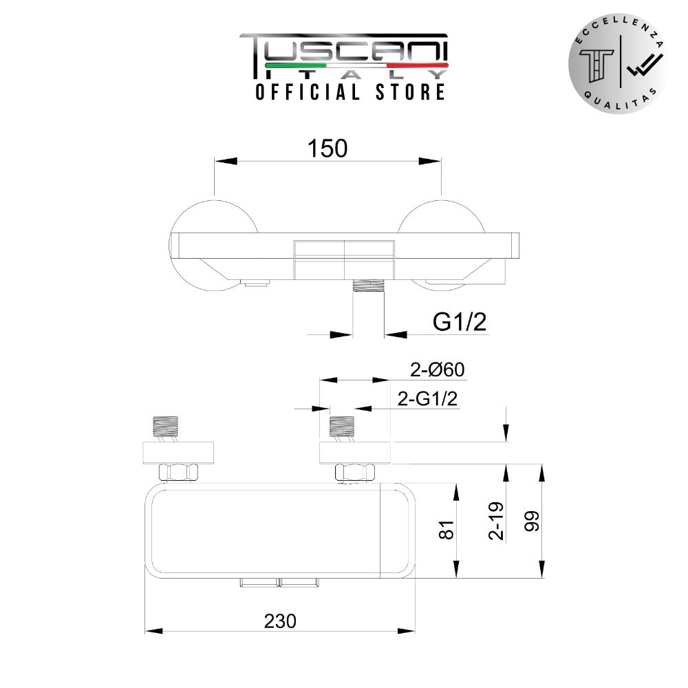 TQ103-1CH - Quatro Series - Bath & Shower Mixer