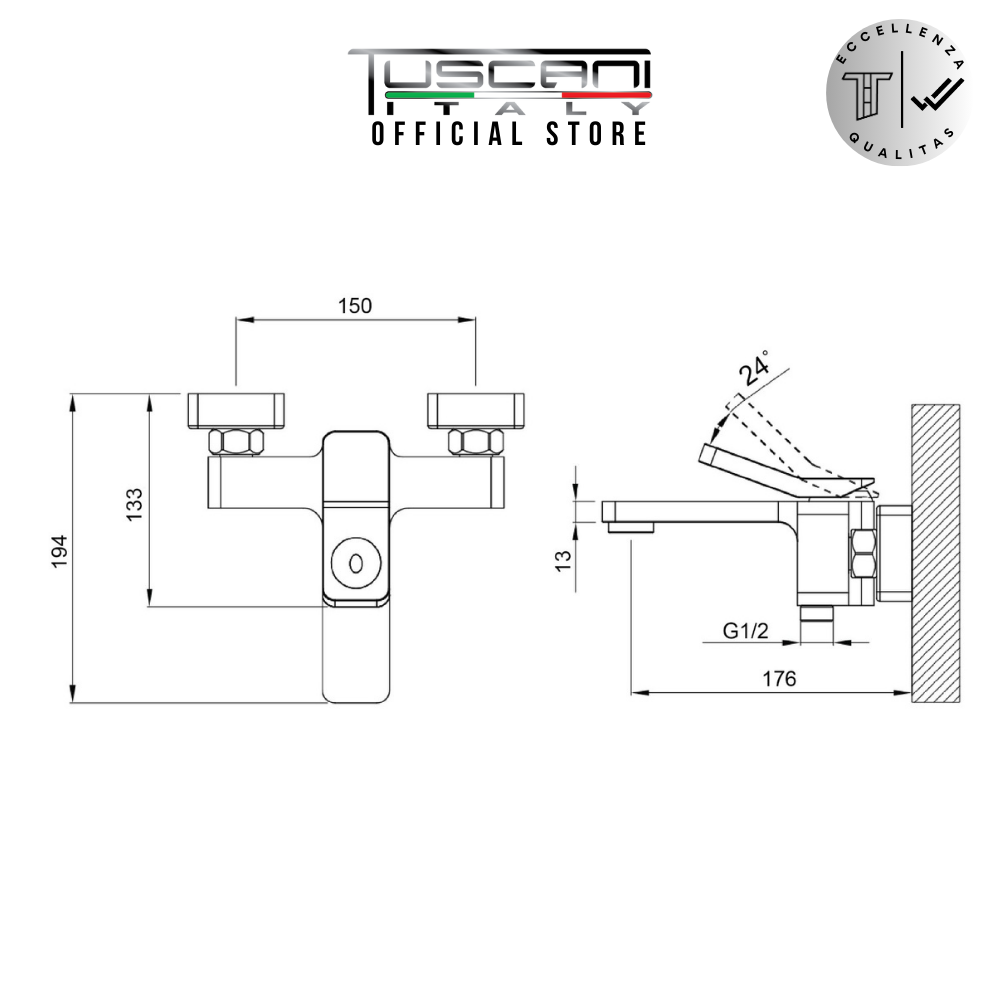 TQ103 - Quatrio Series - Bath & Shower Mixer