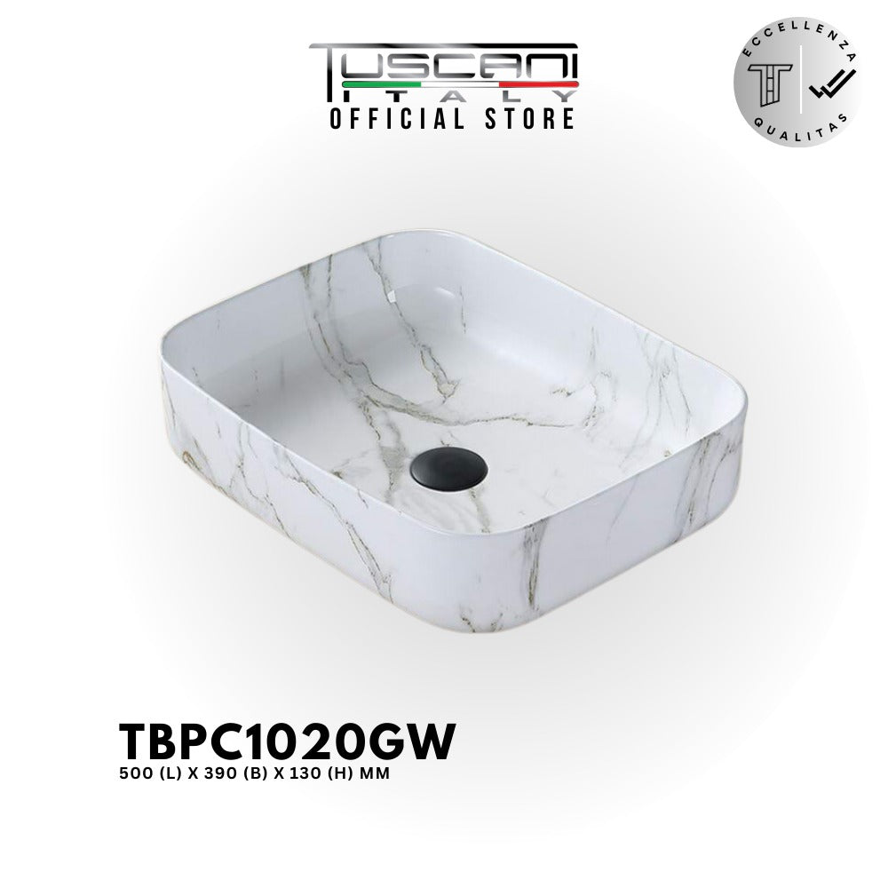 TBPC1020W - Marble Design Deck Mounted Basin