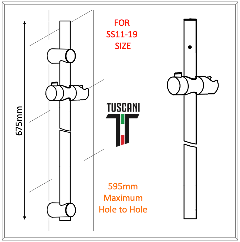 SS11-19 + 1.5m GAT - Shower Bar & Hose