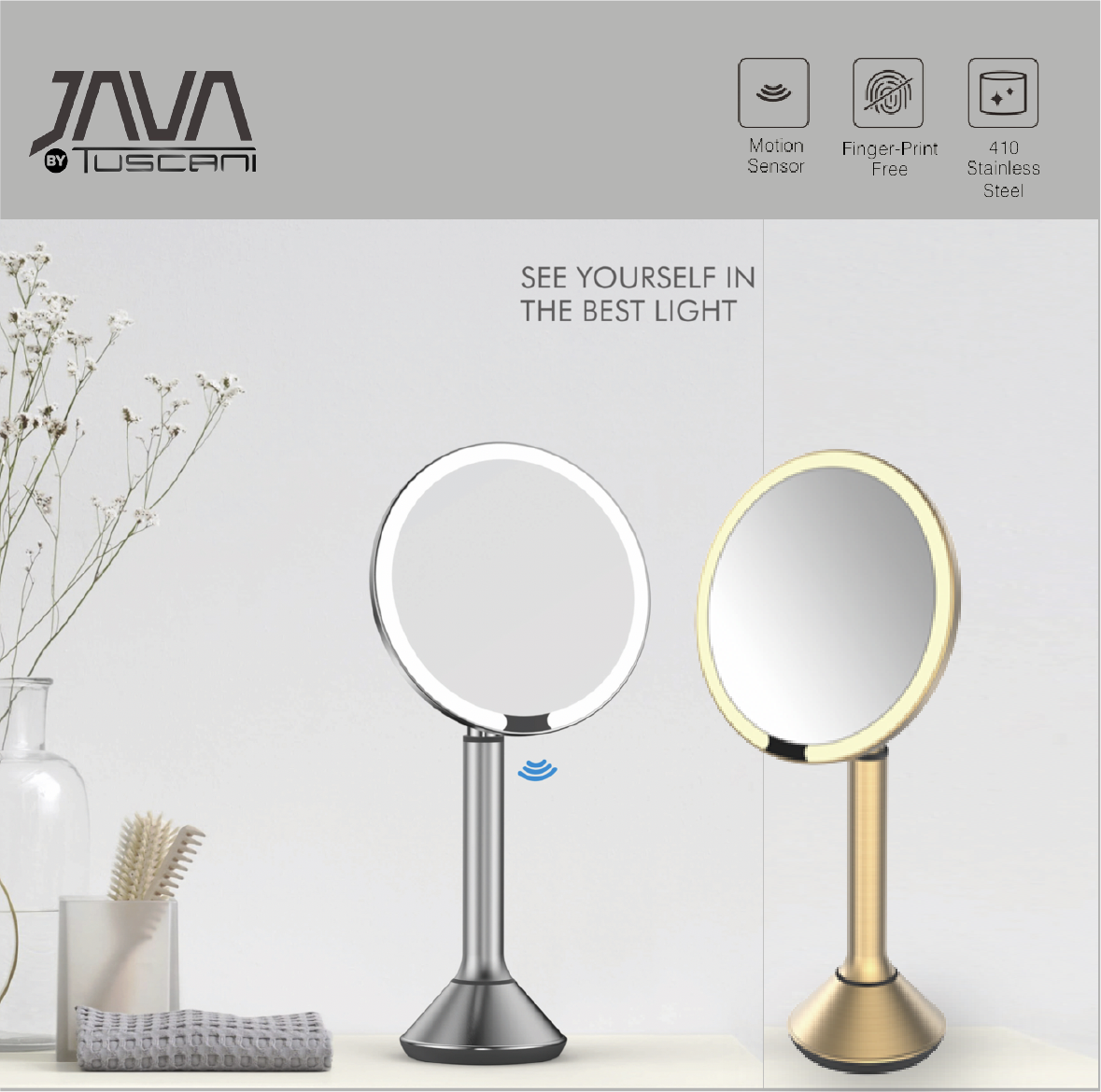 Tuscani JAVA TJ-8880 Desktop Design Makeup Mirror
