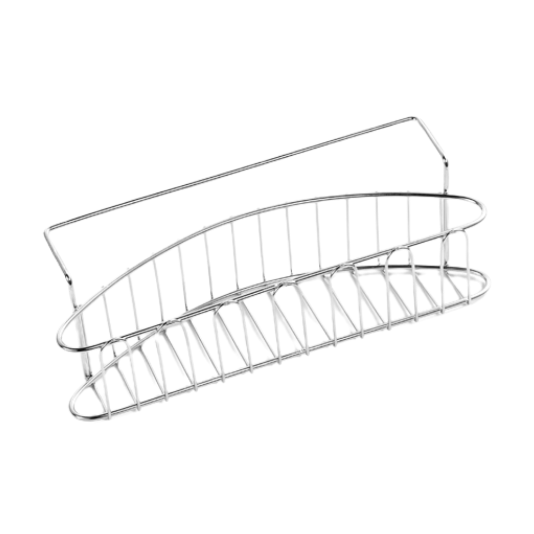 Chrome stainless steel hanging basket for bathroom storage and organization