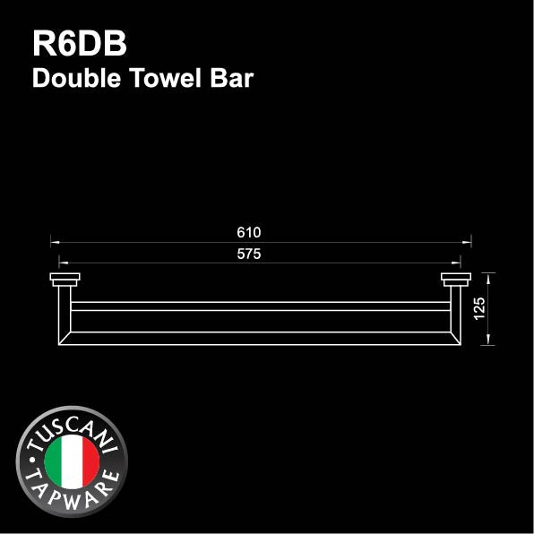 R6DB - Rondana Series Double Towel Bar- Bathroom Accessories