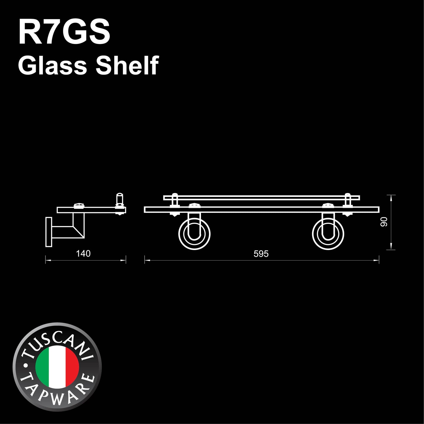 R7GS - RONDANA Series Glass Shelf - Bathroom Accessories
