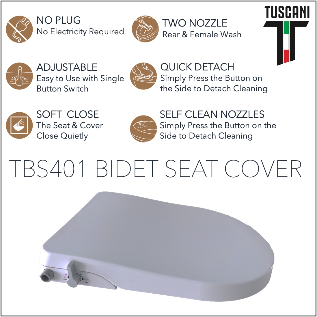 TBS401 - Bidet Seat Cover - D Shape