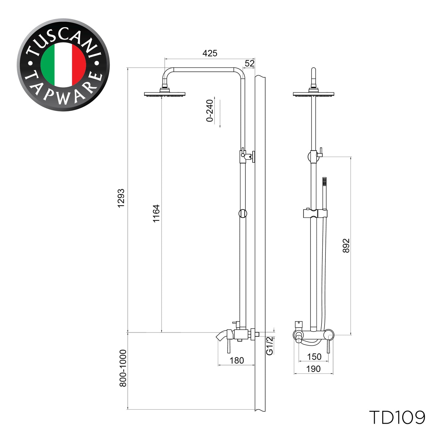 TD109 - Di Livio Series Rain Shower Set