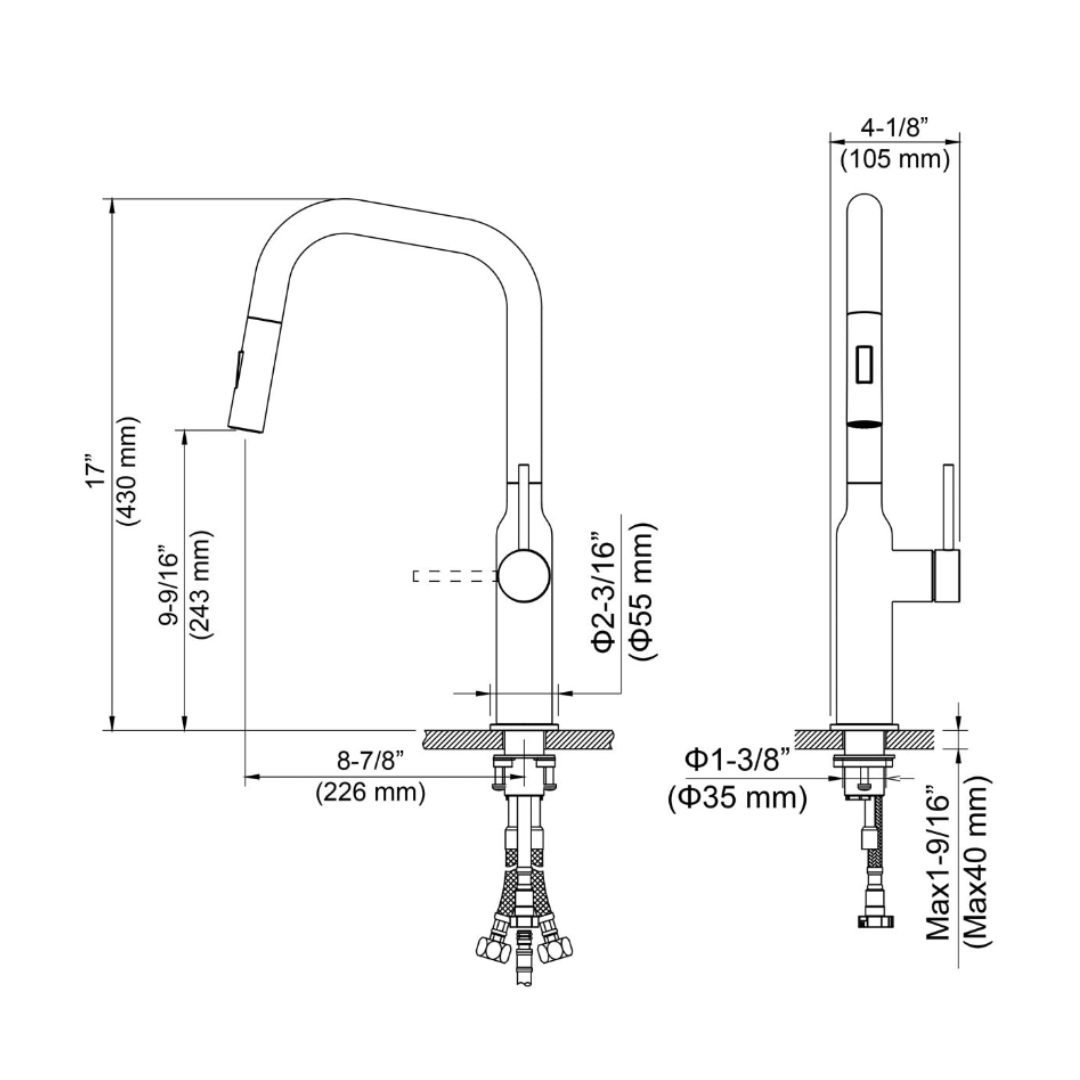 TK109PO - Kitania Series Pull Out Kitchen Mixer