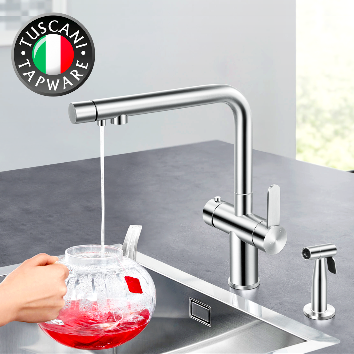 TK115PO-S - Kitania Series Pull Out Kitchen Mixer