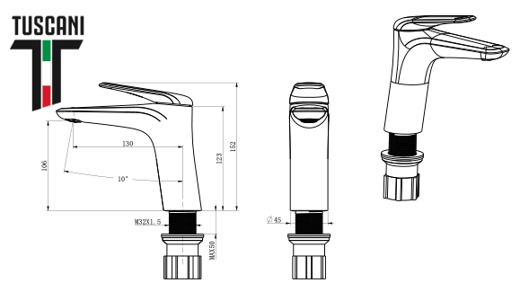 TN102 - Novella Series Basin Mixer
