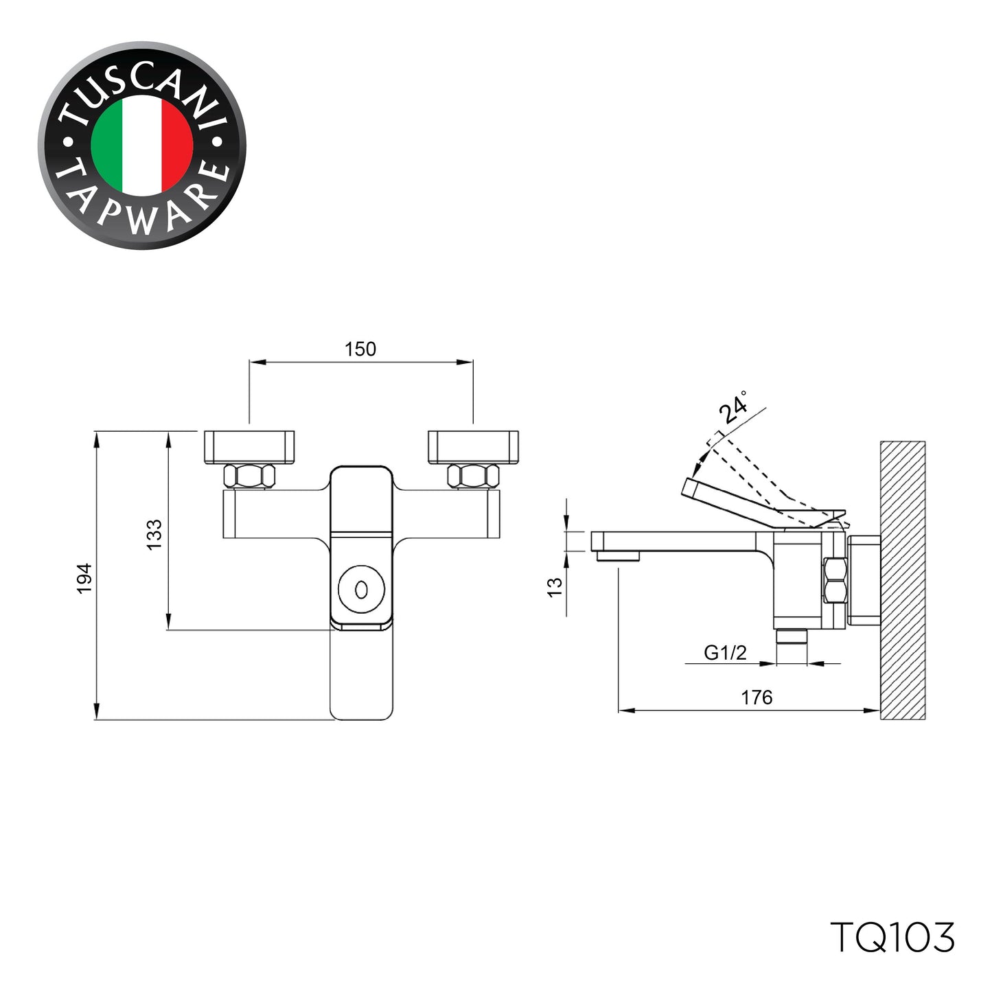 TQ103 - Quatrio Series - Bath & Shower Mixer