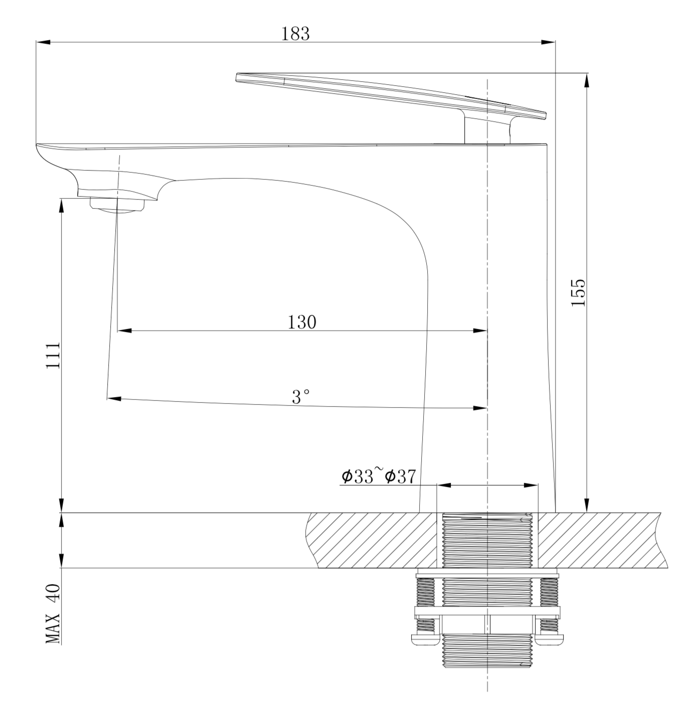 TR102 - Rivana Series Basin Mixer