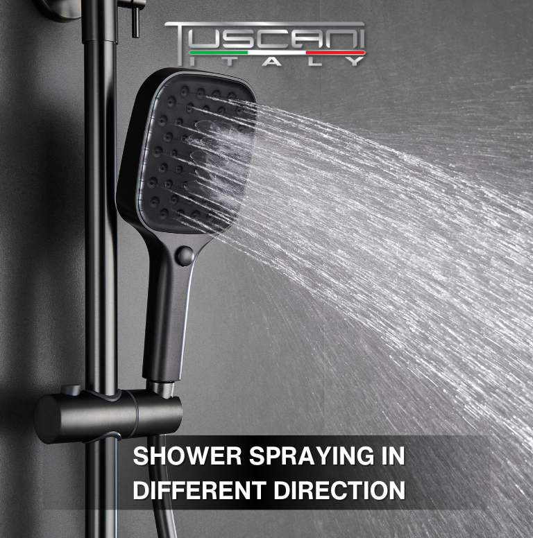 SHOWER SPRAYING IN DIFFERENT DIRECTION