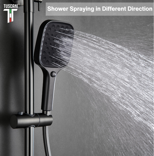 SHOWER SPRAYING IN DIFFERENT DIRECTION