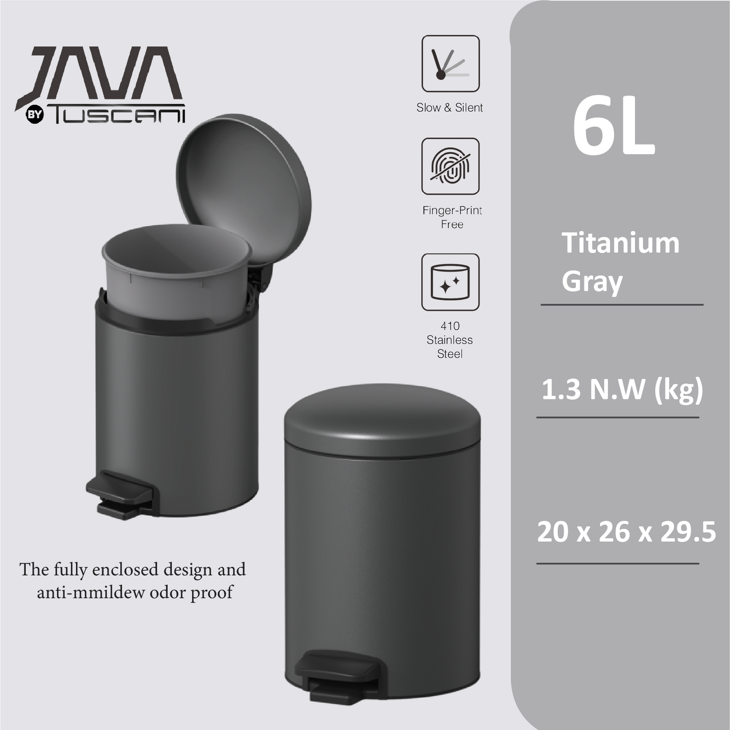 Tuscani JAVA TJ-8854 Pedal Bin