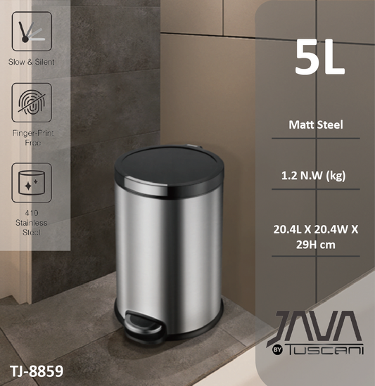 Tuscani JAVA TJ-8859 Matt Steel Pedal Bin