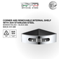 BACA - Removable Corner Shelf - Bathroom Accessories (304 Stainless Steel & ABS)