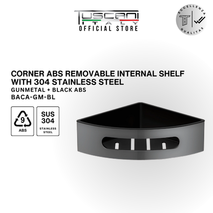 BACA - Removable Corner Shelf - Bathroom Accessories (304 Stainless Steel & ABS)