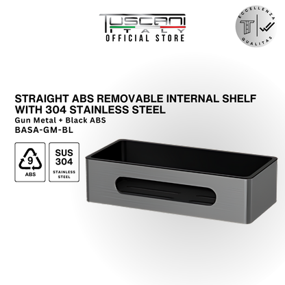 BASA - Removable Straight Shelf - Bathroom Accessories (304 Stainless Steel & ABS)