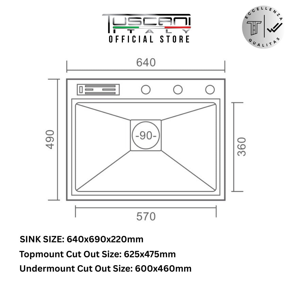 Q6449AS - Top & Under-Mount Use Kitchen Sink