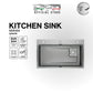 Q6846GN | Q7546GN - Gunmetal Top & Under-Mount Use Kitchen Sink