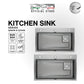 Q6846GN | Q7546GN - Gunmetal Top & Under-Mount Use Kitchen Sink