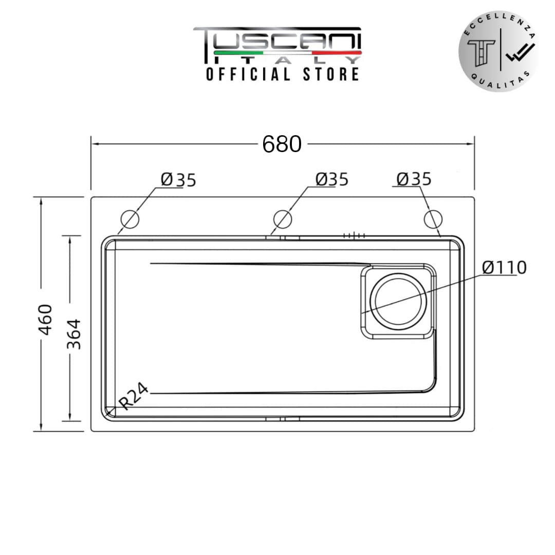 Q6846GN | Q7546GN - Gunmetal Top & Under-Mount Use Kitchen Sink
