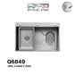 Q6849NS | Q7549NS - Silver Top & Under-Mount Use Kitchen Sink