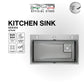 Q6846GN | Q7546GN - Gunmetal Top & Under-Mount Use Kitchen Sink