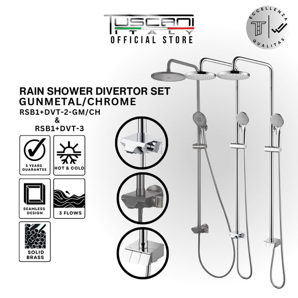 RSB1-DVT2/3 - For Instant Heater Rain shower Set – Tuscani Italy