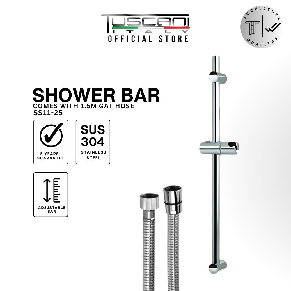 SS11-25 + 1.5m GAT - Shower Bar & Hose