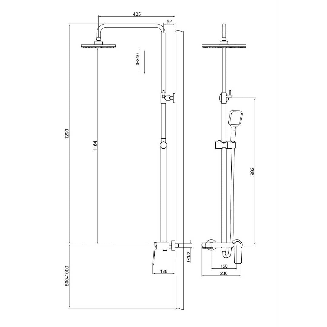 TB109 - Rain Shower Set