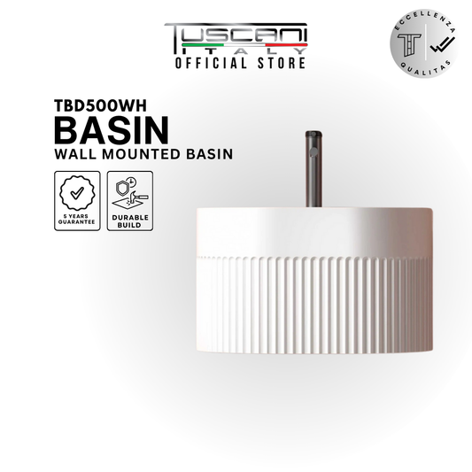 TBD500WH - White - Wall Mounted Basin