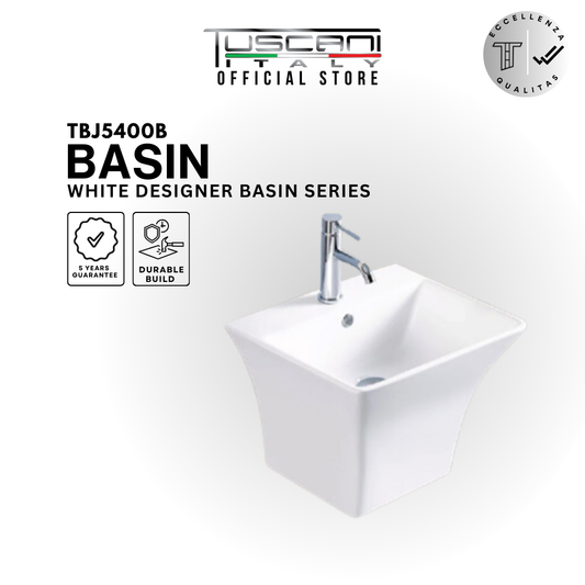 TBJ5400B - White - Wall Mounted Basin