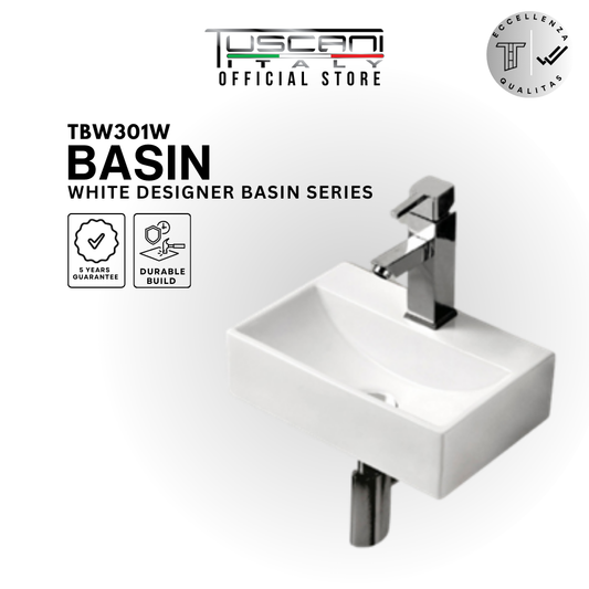 TBW301W - White - Wall / Deck Basin