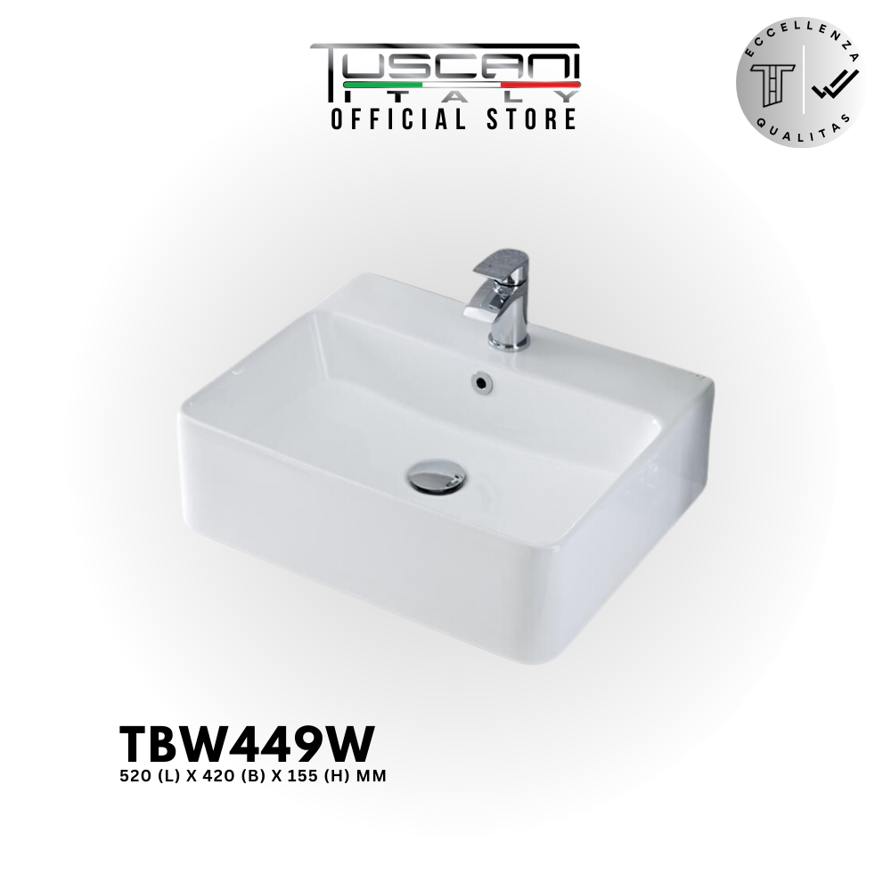 TBW449W - White - Wall / Deck Basin
