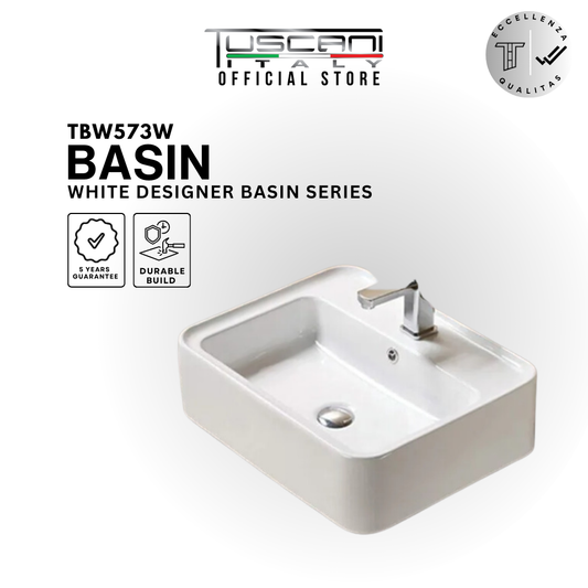 TBW573W - White - Wall / Deck Basin