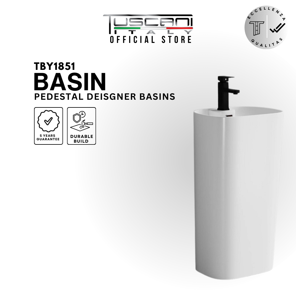TBY1851 - White Pedestal Basin
