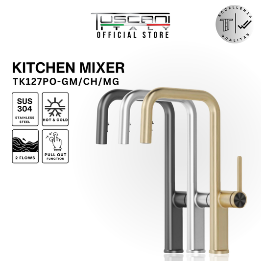 Tuscani TK127PO - Pull Out Kitchen Hot & Cold Mixer