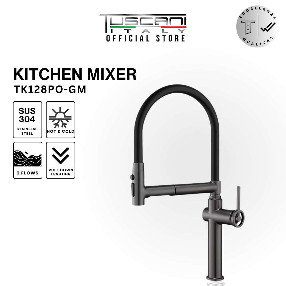 Tuscani TK128PO - Pull Out Kitchen Hot & Cold Mixer